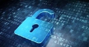 Open access database documents toxic agents Security concept: blue opened padlock on digital background, 3d render