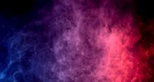New e-cigarette product puts anti-smoking campaigns in jeopardy Colorful purple and blue smoke clouds on dark background